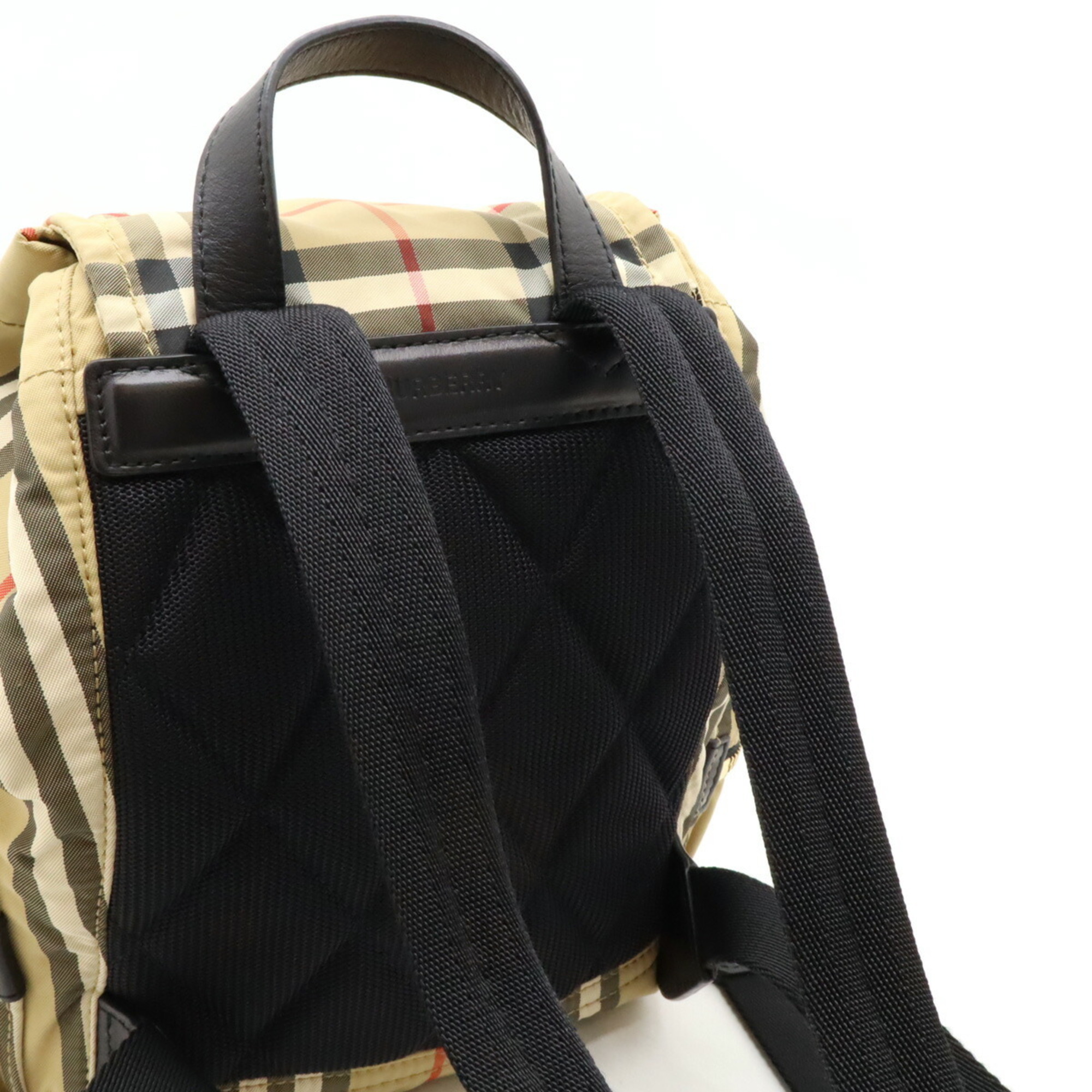 BURBERRY Nova Check Backpack Nylon Leather Beige Black 8032709