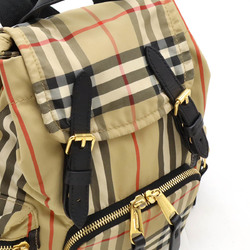 BURBERRY Nova Check Backpack Nylon Leather Beige Black 8032709