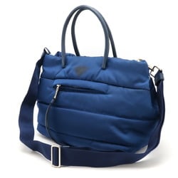 PRADA Bomber handbag, tote bag, shoulder nylon, leather, blue, BN2771