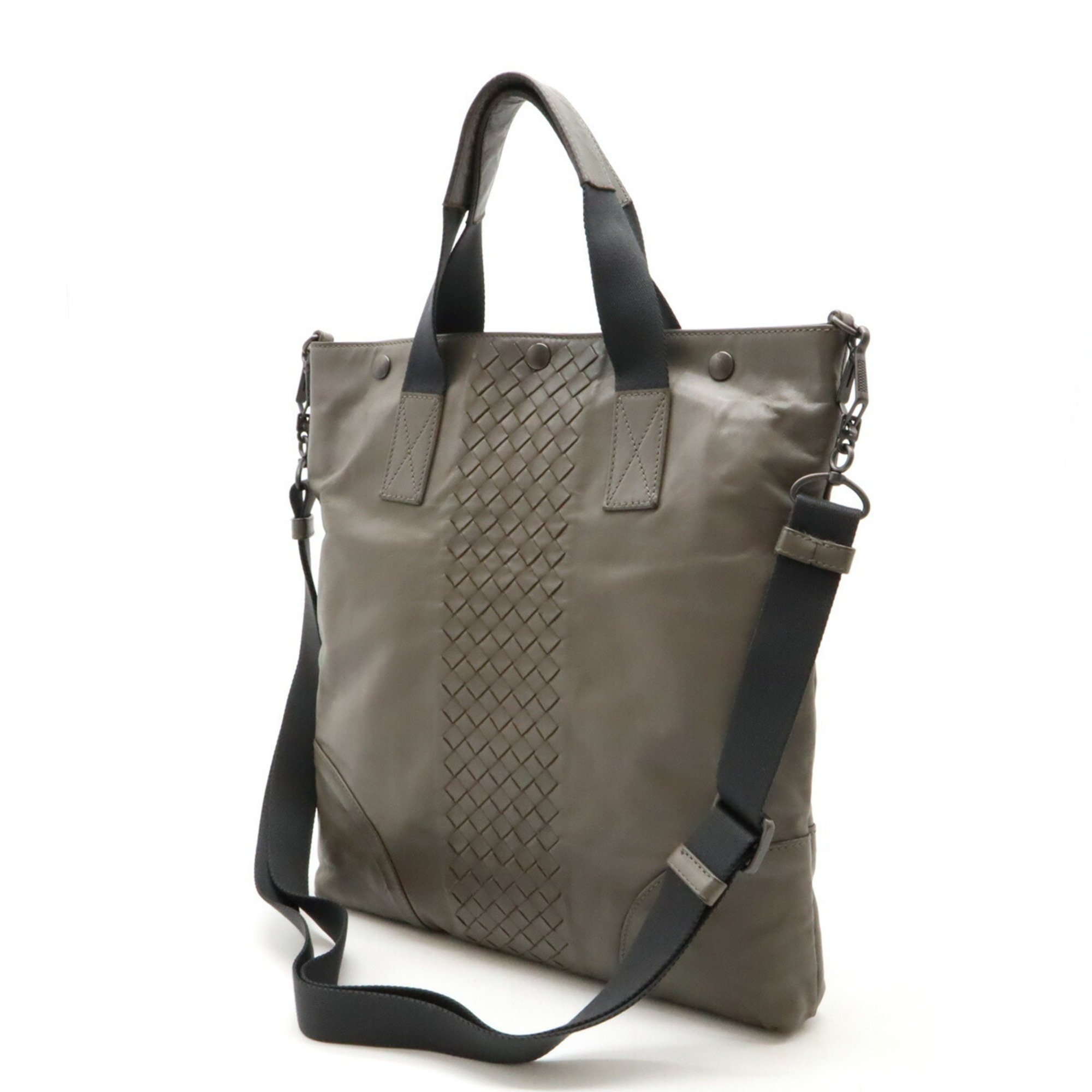 BOTTEGA VENETA Bottega Veneta Intrecciato Tote Bag Shoulder Leather Gray 273312