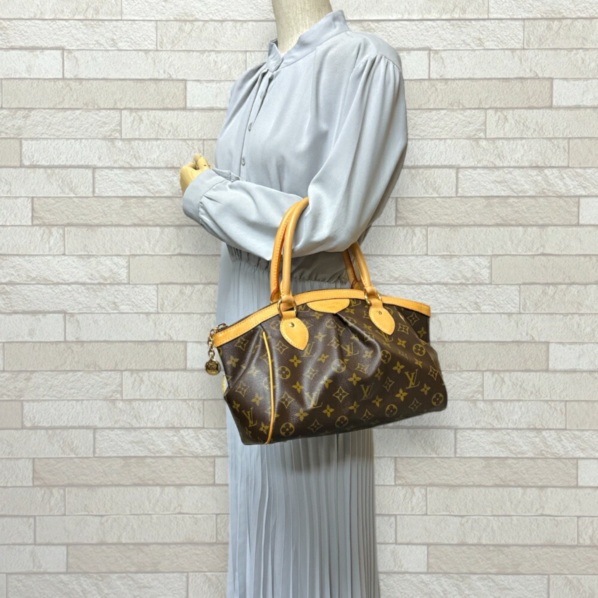 Louis Vuitton Tivoli PM Monogram Handbag Canvas M40143 Brown Women's LOUIS VUITTON