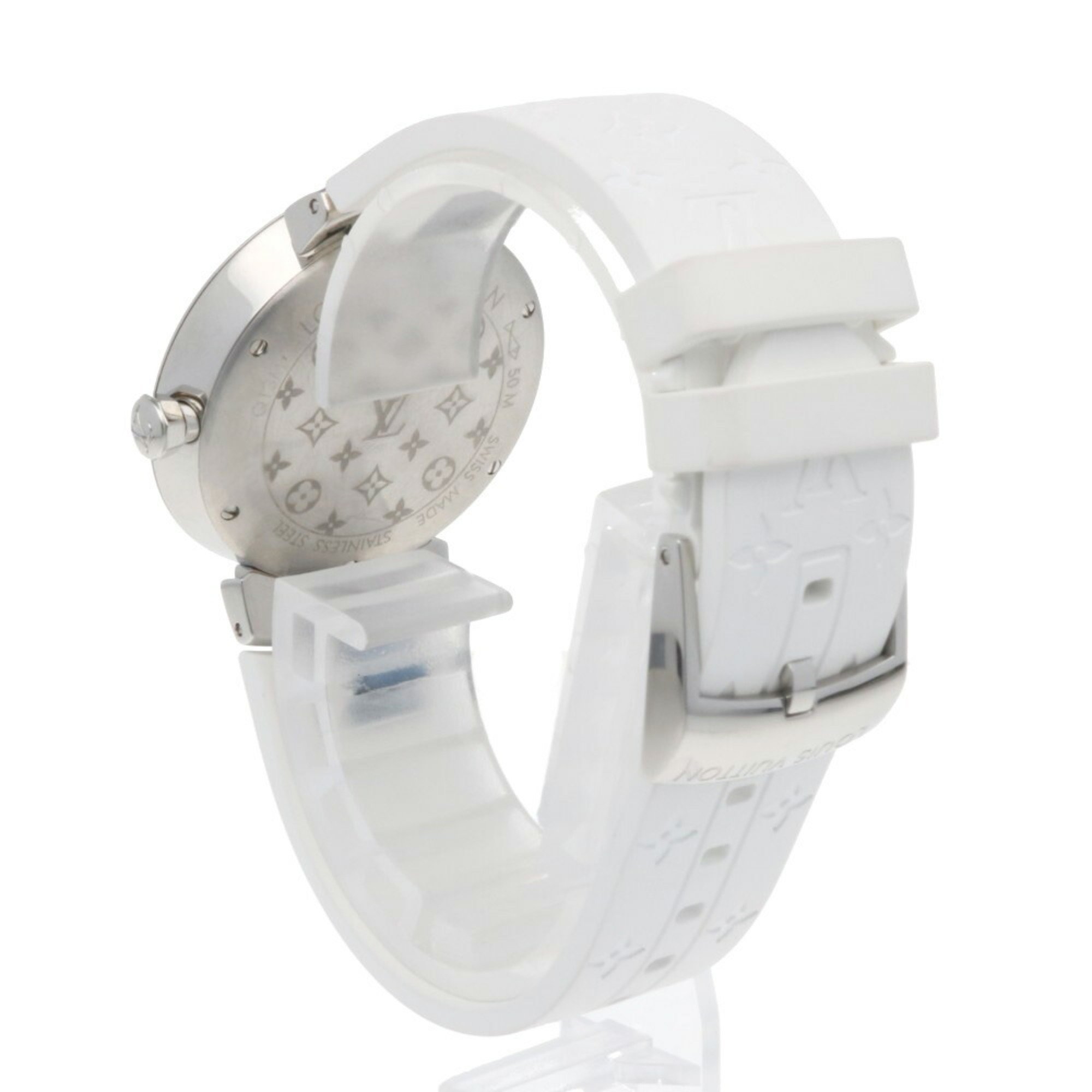 Louis Vuitton Tambour Monogram Watch, Stainless Steel Q13MJ Quartz Unisex LOUIS VUITTON 8P Diamond