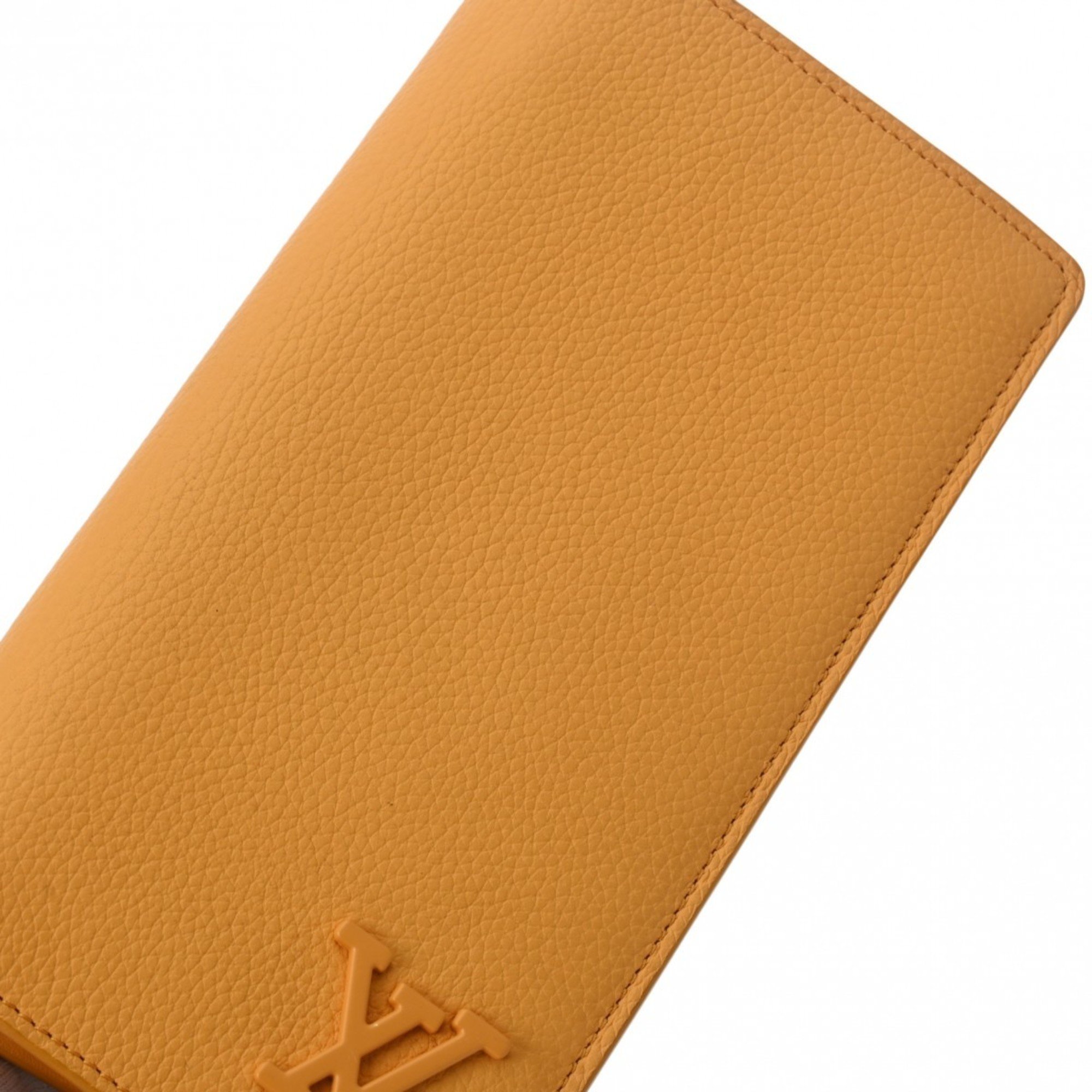 LOUIS VUITTON Aerogram Portefeuille Brazza NM Saffron Men's Leather Long Wallet