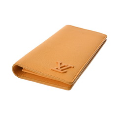 LOUIS VUITTON Aerogram Portefeuille Brazza NM Saffron Men's Leather Long Wallet