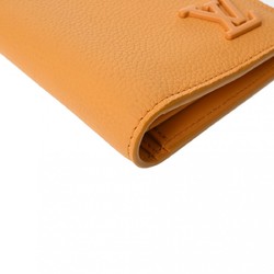 LOUIS VUITTON Aerogram Portefeuille Brazza NM Saffron Men's Leather Long Wallet