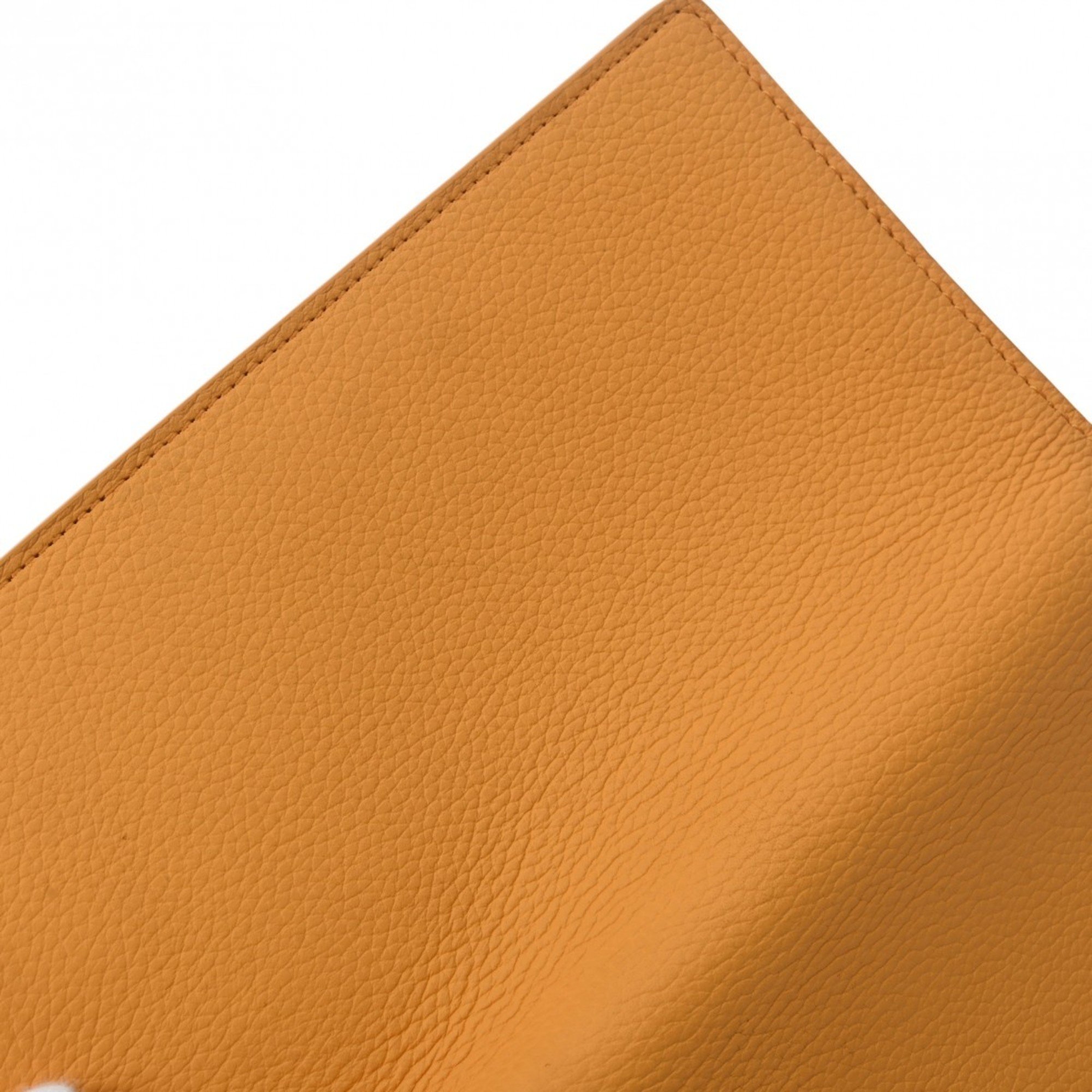 LOUIS VUITTON Aerogram Portefeuille Brazza NM Saffron Men's Leather Long Wallet