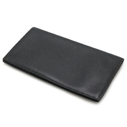 HERMES Osaka Long Billfold Bi-Fold Wallet Cushvel Leather Black