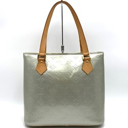 LOUIS VUITTON M91053 Houston Handbag Monogram Vernis Enamel Silver Gray Green Women's