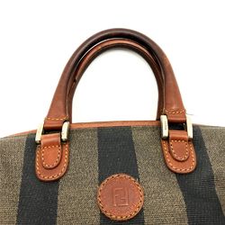 FENDI 148 10124 Boston Bag Pecan Brown Leather Women's