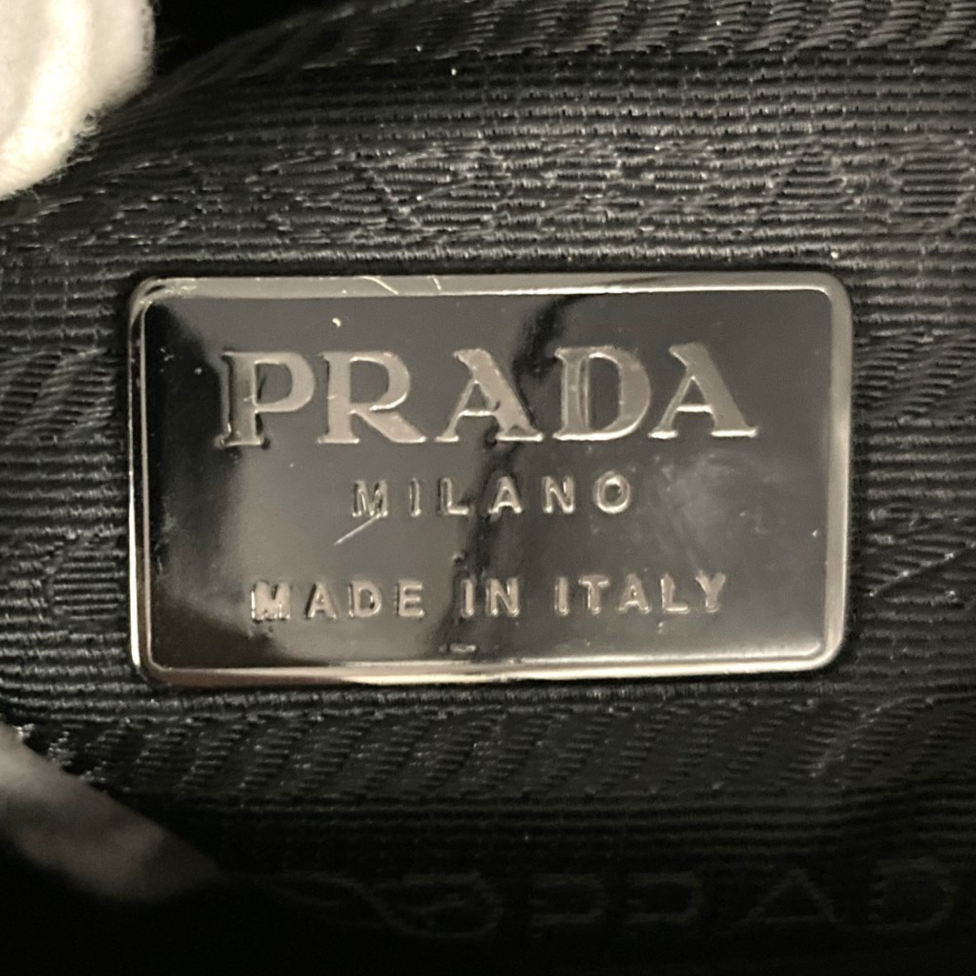 PRADA B7641 Handbag Velour Black Velvet Women's