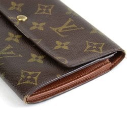 LOUIS VUITTON Louis Vuitton Portemonne Credit M61725 Long Wallet Monogram Canvas Brown Women's