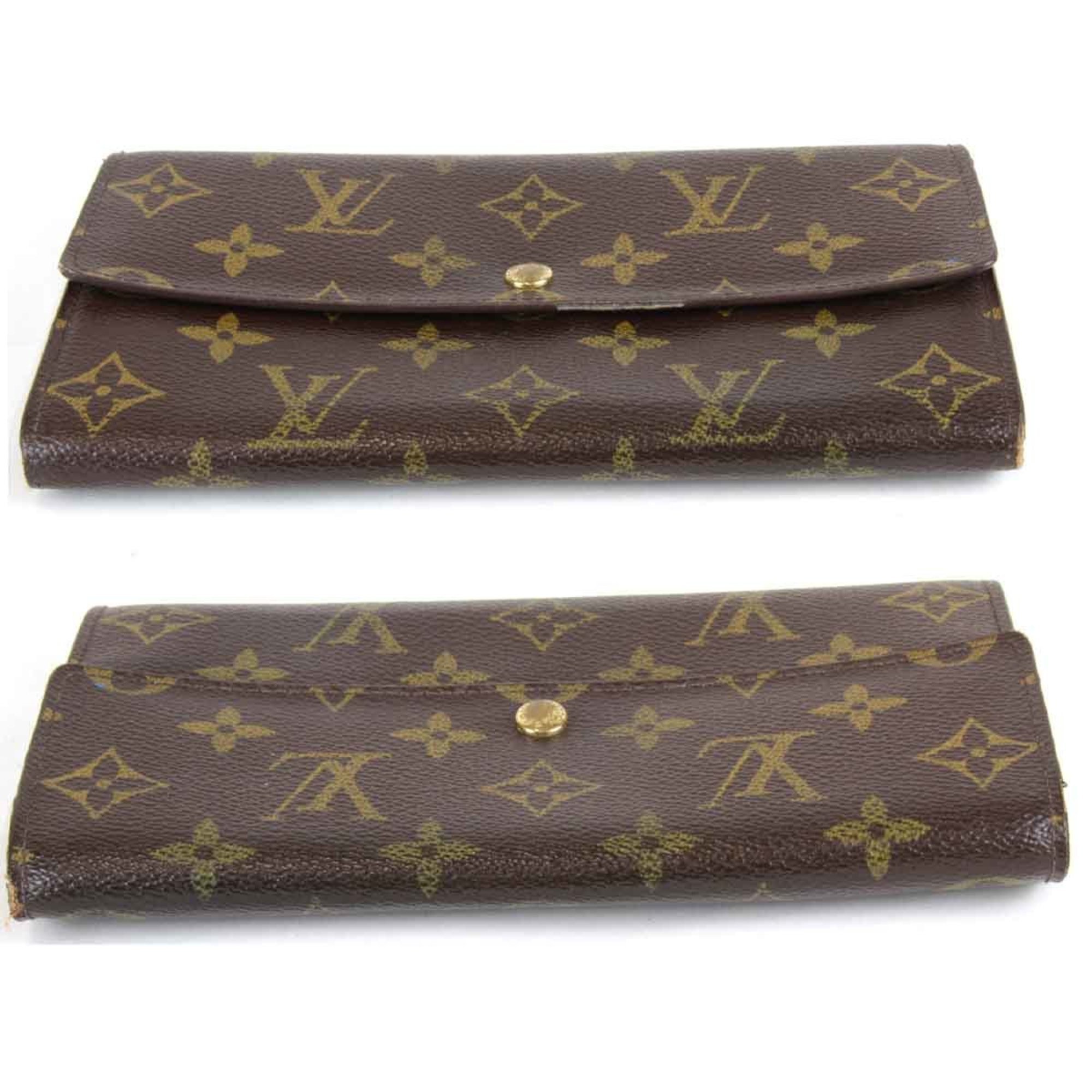 LOUIS VUITTON Louis Vuitton Portemonne Credit M61725 Long Wallet Monogram Canvas Brown Women's