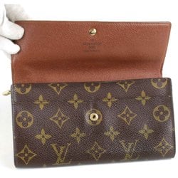 LOUIS VUITTON Louis Vuitton Portemonne Credit M61725 Long Wallet Monogram Canvas Brown Women's