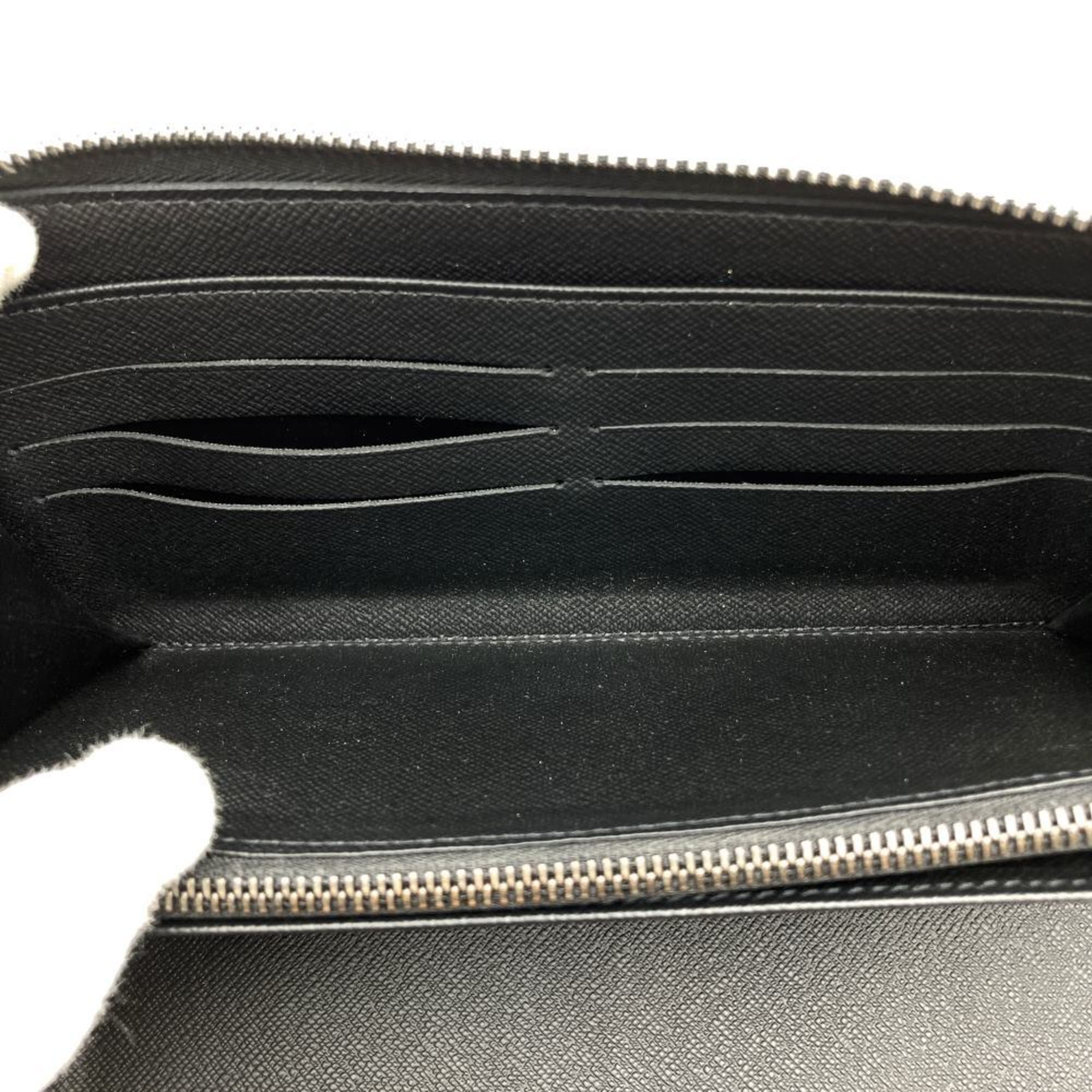 LOUIS VUITTON M82081 Zippy Organizer Round Long Wallet Black Monogram Eclipse Men's