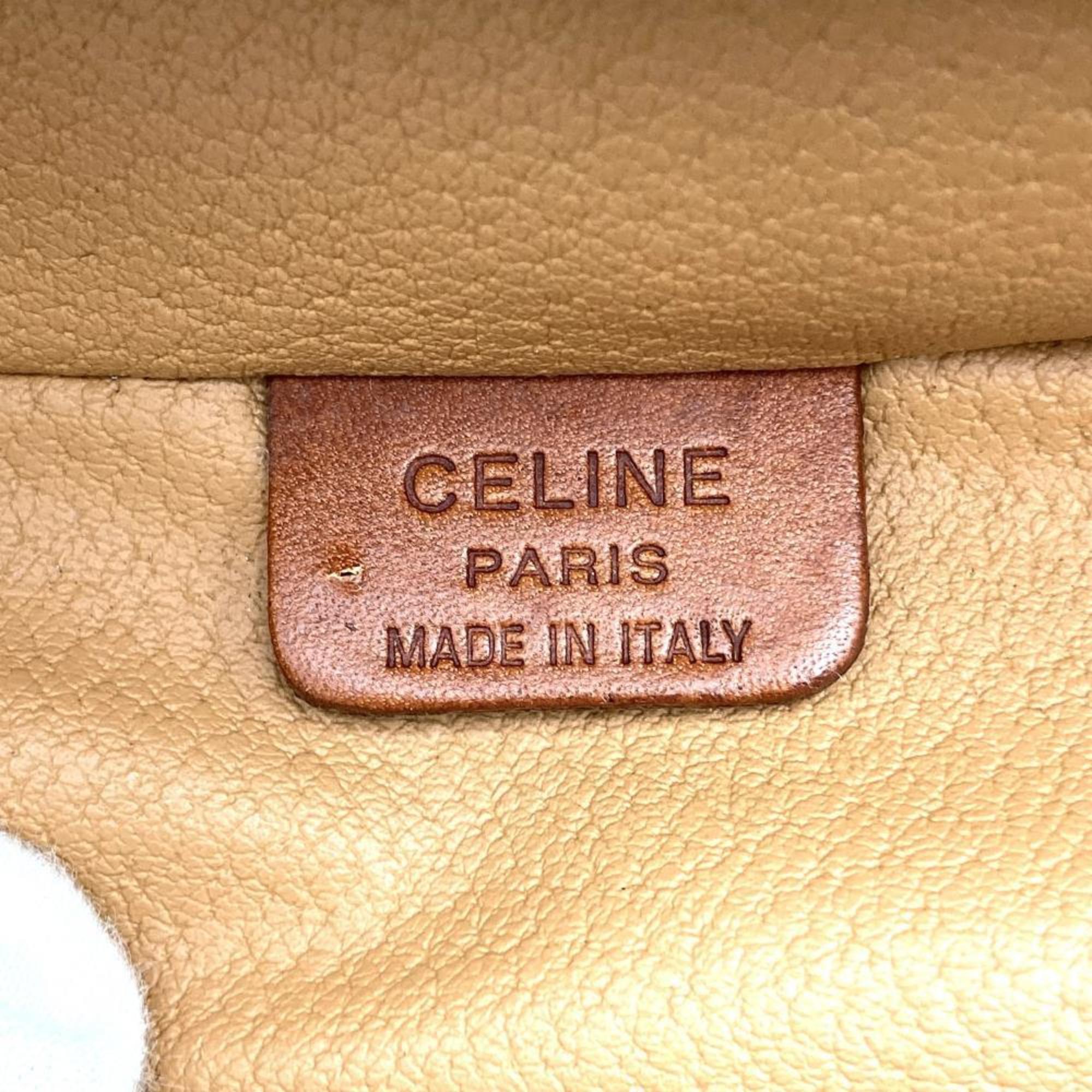 CELINE M95 Vanity Bag, Makeup Case, Pouch, Macadam Pattern, Brown, Women's