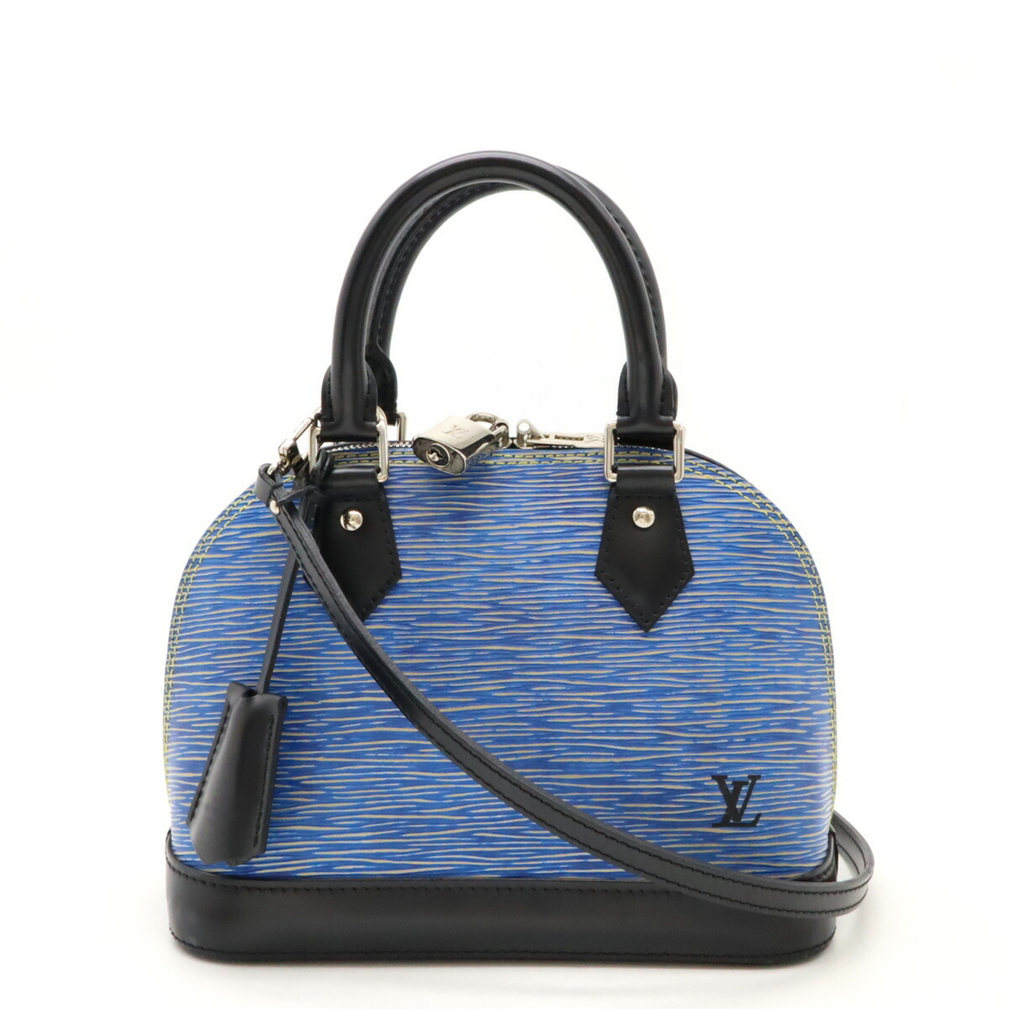 LOUIS VUITTON Louis Vuitton Epi Denim Alma BB Handbag Bag Shoulder Light Blue Black M41437