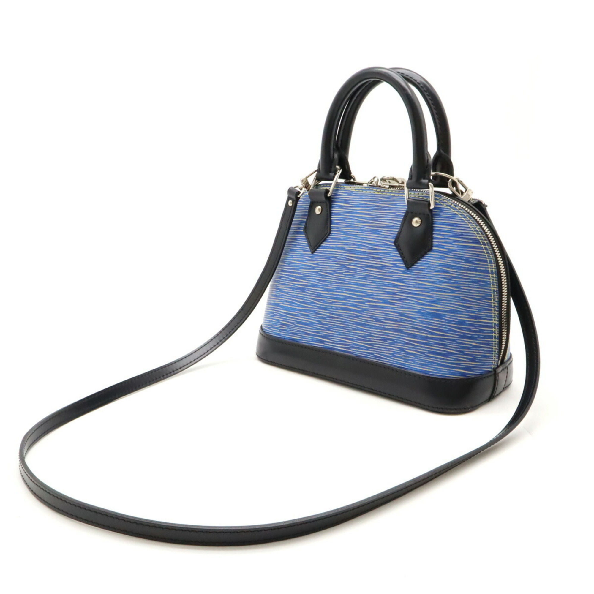 LOUIS VUITTON Louis Vuitton Epi Denim Alma BB Handbag Bag Shoulder Light Blue Black M41437