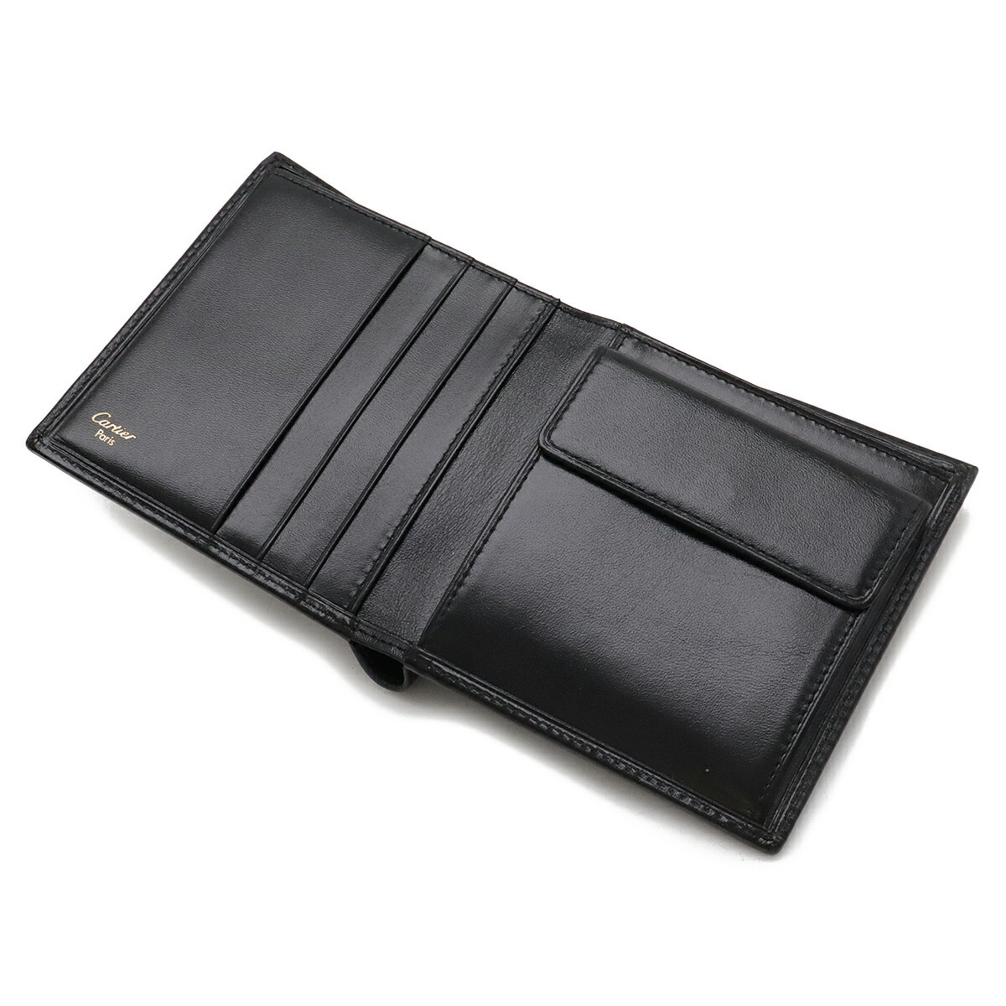 Cartier Pasha Line de Bi-fold Wallet Calf Leather Black L3000137