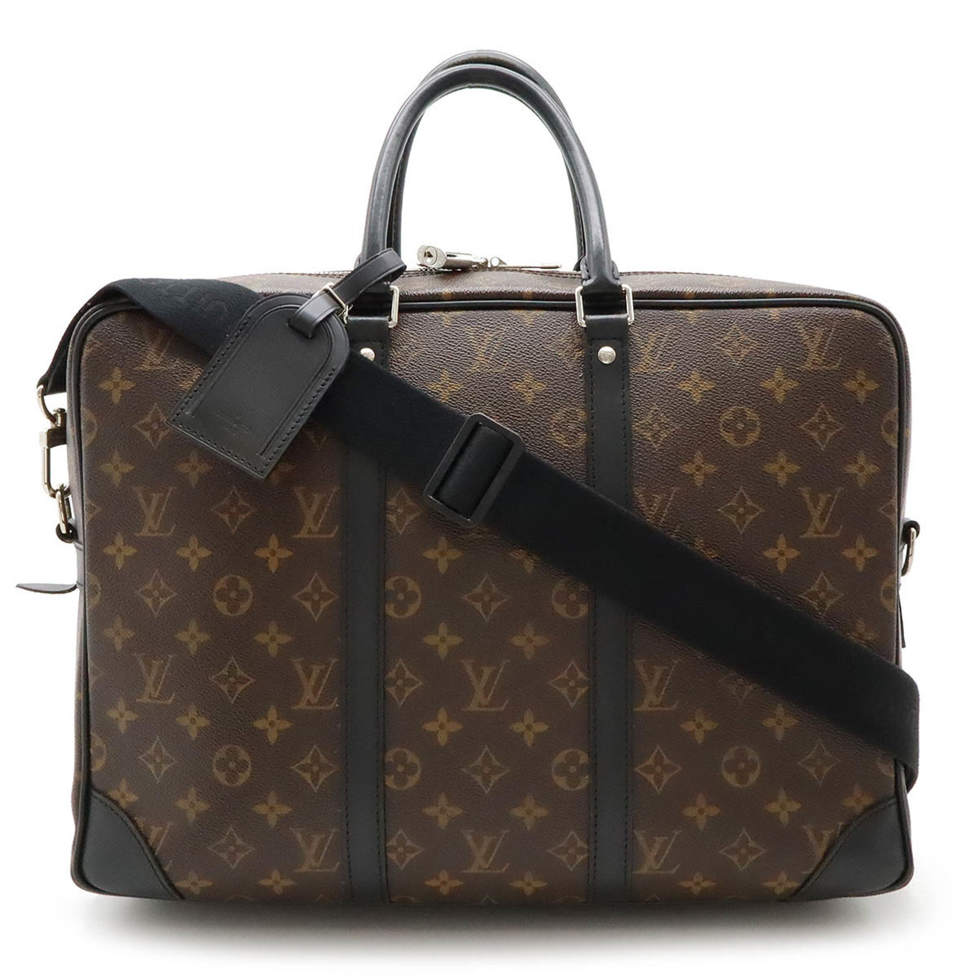 LOUIS VUITTON Louis Vuitton Monogram Macassar PDV Porto Document Voyage GM Bag Shoulder M40224