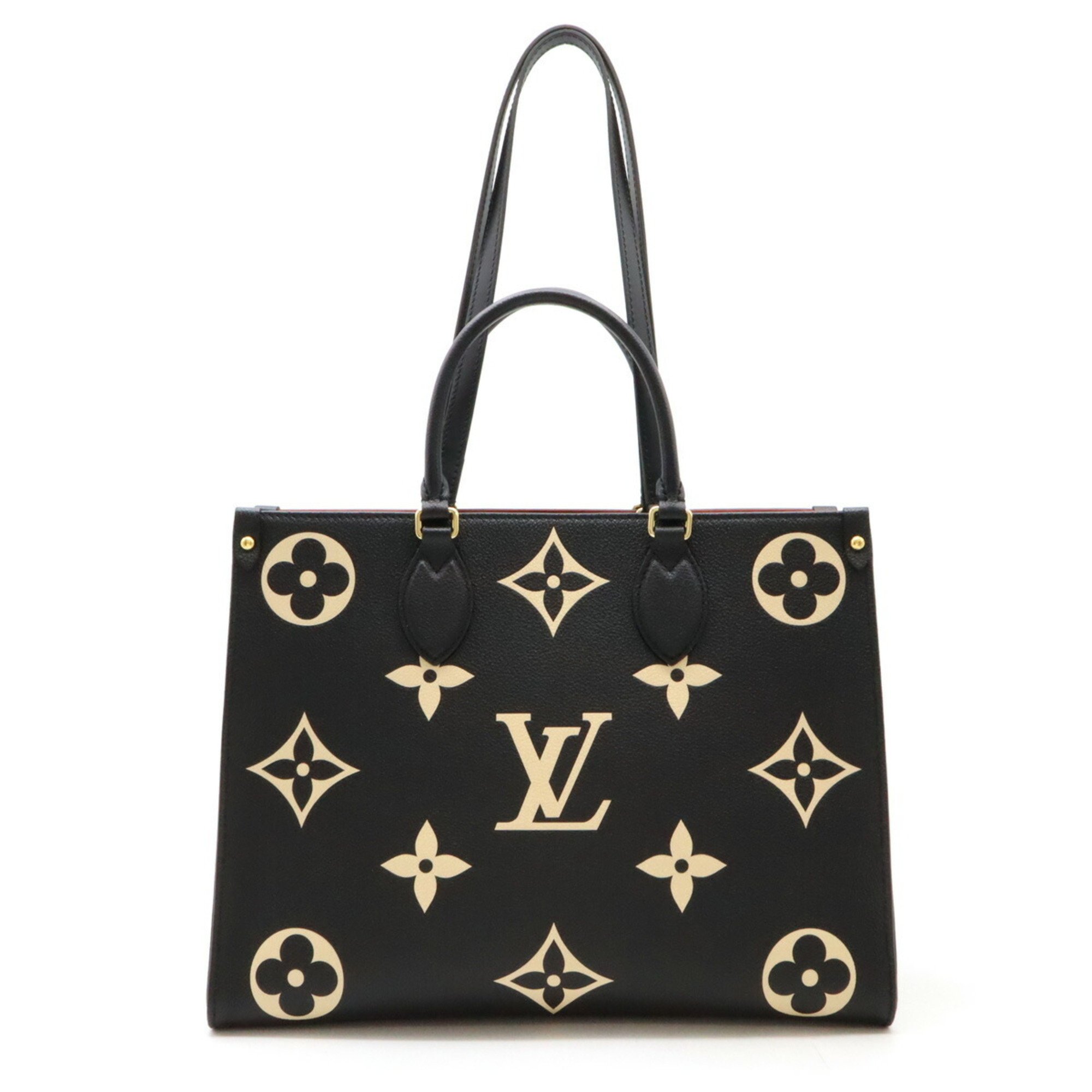 LOUIS VUITTON Louis Vuitton Monogram Empreinte On the Go MM Tote Bag Handbag Shoulder Black Beige M45495