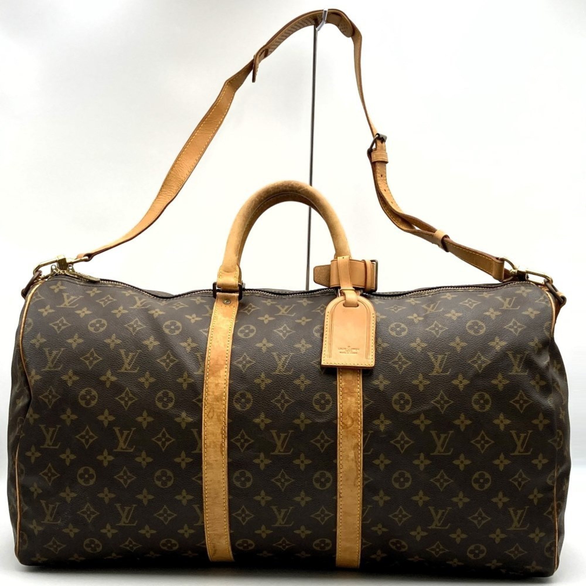 LOUIS VUITTON Louis Vuitton M41414 Keepall Bandouliere 55 Boston Bag Monogram Canvas Brown Women's