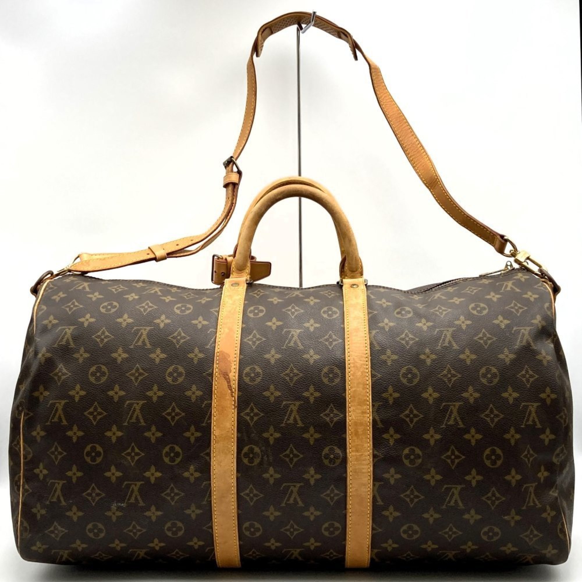 LOUIS VUITTON Louis Vuitton M41414 Keepall Bandouliere 55 Boston Bag Monogram Canvas Brown Women's