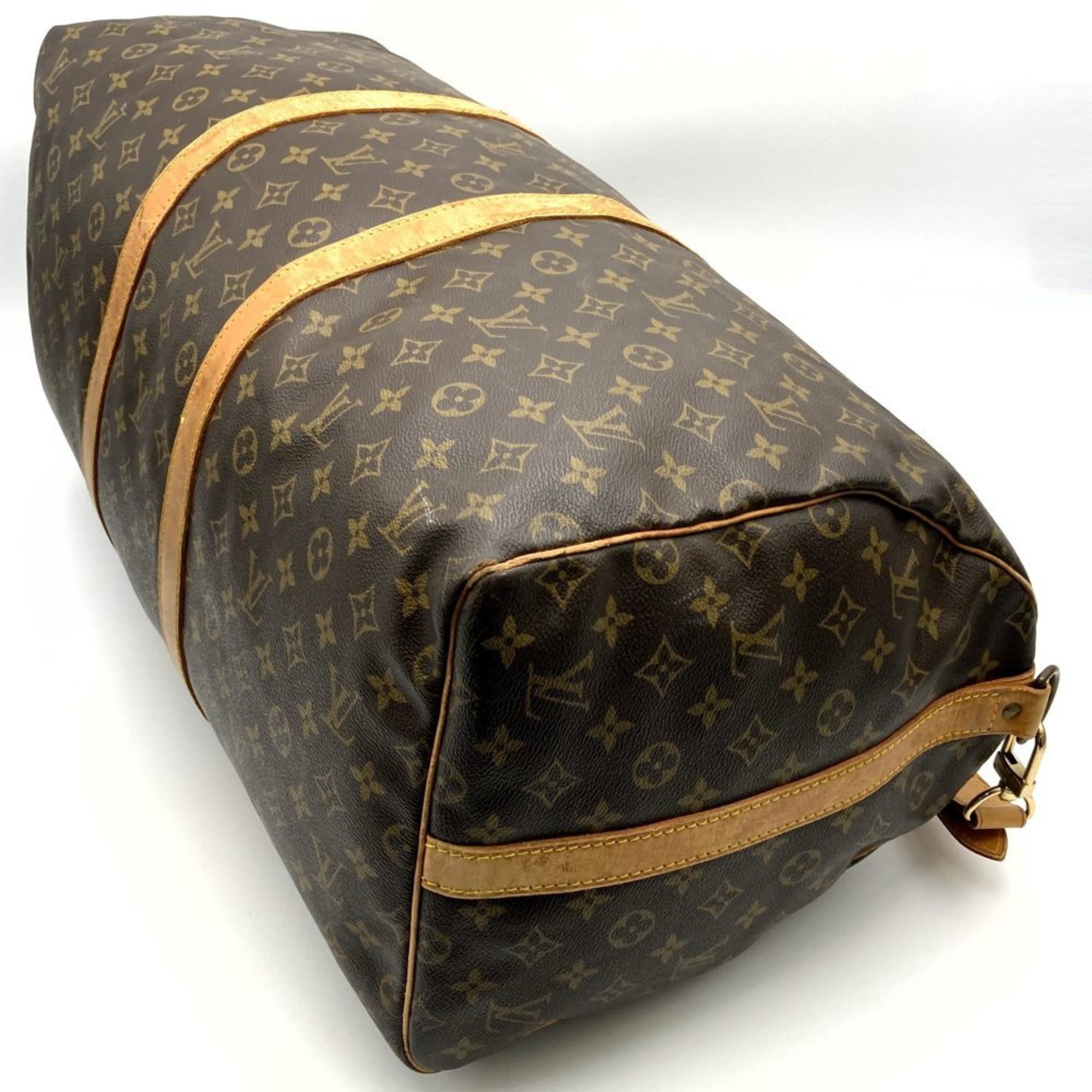 LOUIS VUITTON Louis Vuitton M41414 Keepall Bandouliere 55 Boston Bag Monogram Canvas Brown Women's