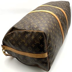 LOUIS VUITTON Louis Vuitton M41414 Keepall Bandouliere 55 Boston Bag Monogram Canvas Brown Women's