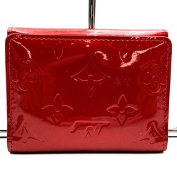 LOUIS VUITTON M91978 Ludlow Monogram Vernis Wallet Coin Case Red Enamel Women's