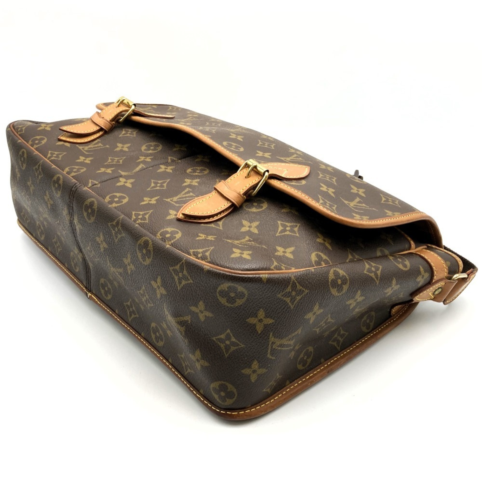 LOUIS VUITTON M42249 Gibessier GM Shoulder Bag Brown Monogram Canvas Men's Women's