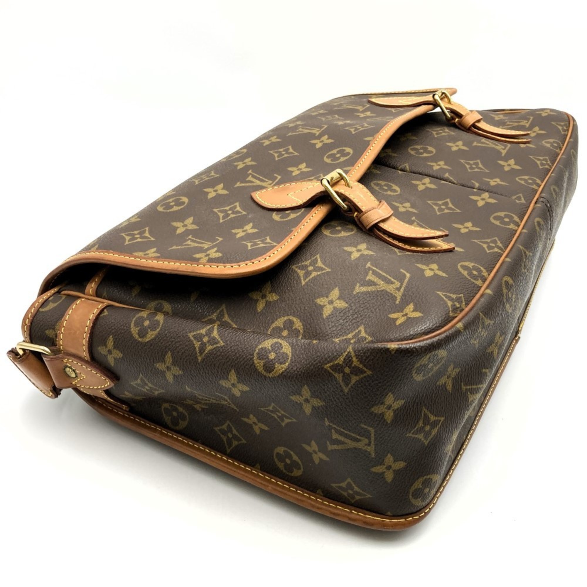 LOUIS VUITTON M42249 Gibessier GM Shoulder Bag Brown Monogram Canvas Men's Women's