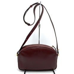 CARTIER Must Line Shoulder Bag Wine Red Leather Women's