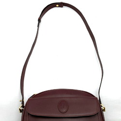 CARTIER Must Line Shoulder Bag Wine Red Leather Women's