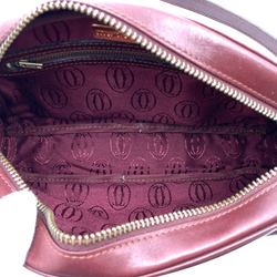 CARTIER Must Line Shoulder Bag Wine Red Leather Women's