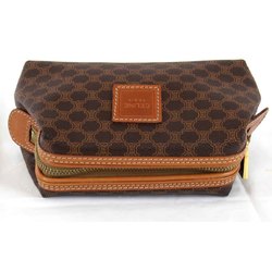 CELINE Macadam Pattern Pouch Brown Women's