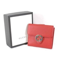 GUCCI Gucci Interlocking G 615525・2184 Bi-fold wallet Leather Red Women's