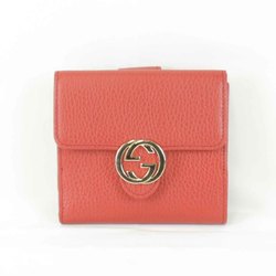 GUCCI Gucci Interlocking G 615525・2184 Bi-fold wallet Leather Red Women's