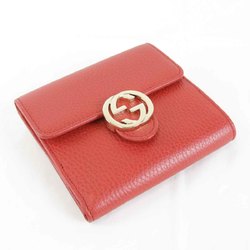 GUCCI Gucci Interlocking G 615525・2184 Bi-fold wallet Leather Red Women's