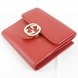 GUCCI Gucci Interlocking G 615525・2184 Bi-fold wallet Leather Red Women's