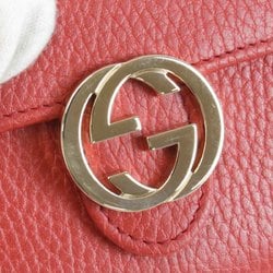 GUCCI Gucci Interlocking G 615525・2184 Bi-fold wallet Leather Red Women's