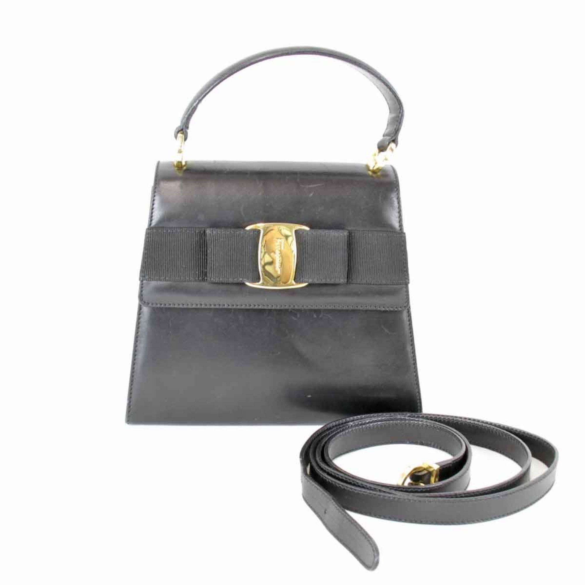 Salvatore Ferragamo Shoulder Bag Leather Black Women's