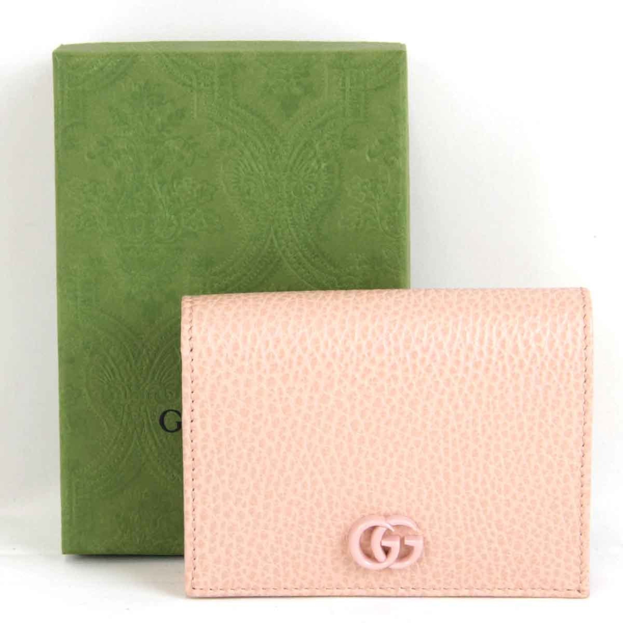 GUCCI 456126 203887 Bi-fold wallet Leather Pink Women's