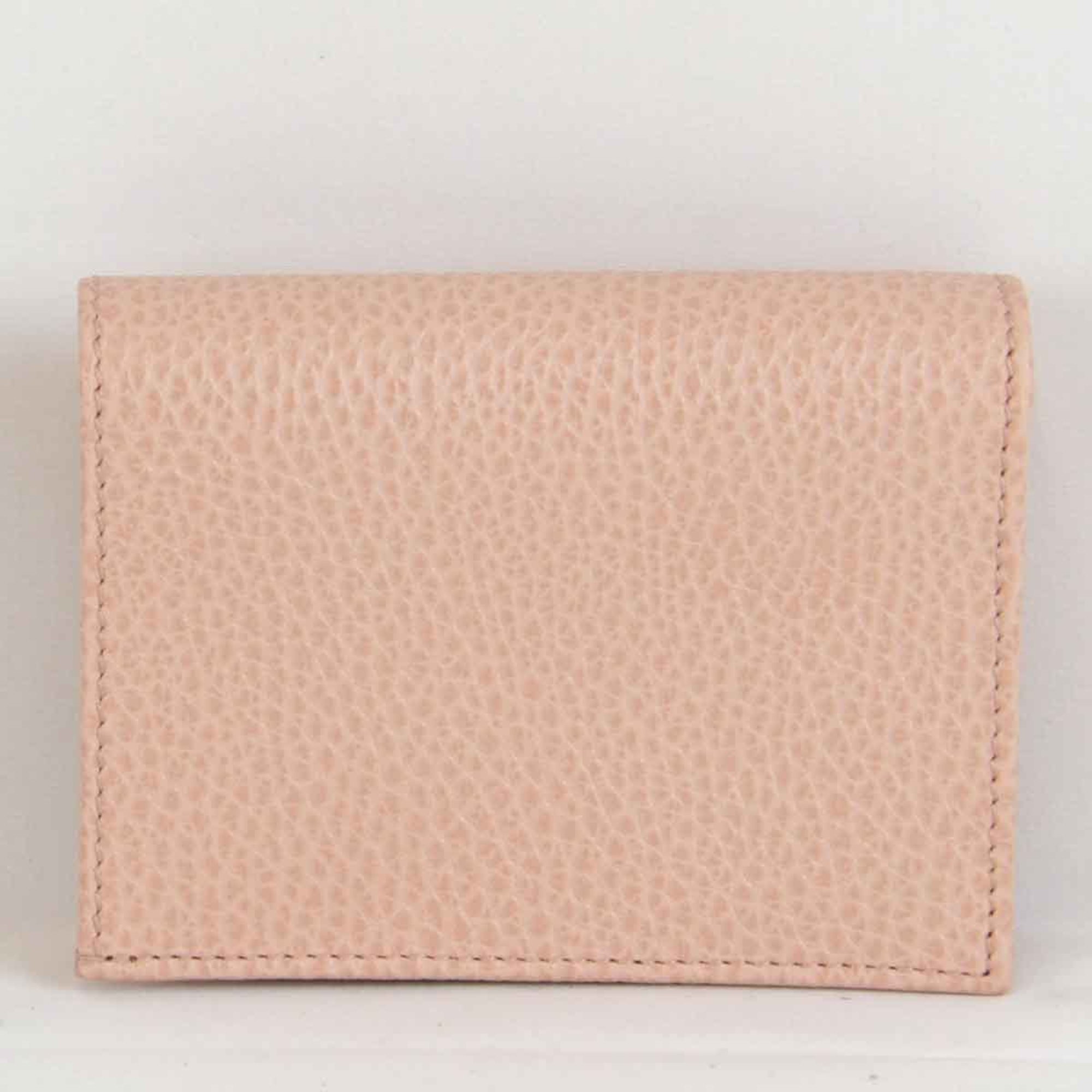 GUCCI 456126 203887 Bi-fold wallet Leather Pink Women's