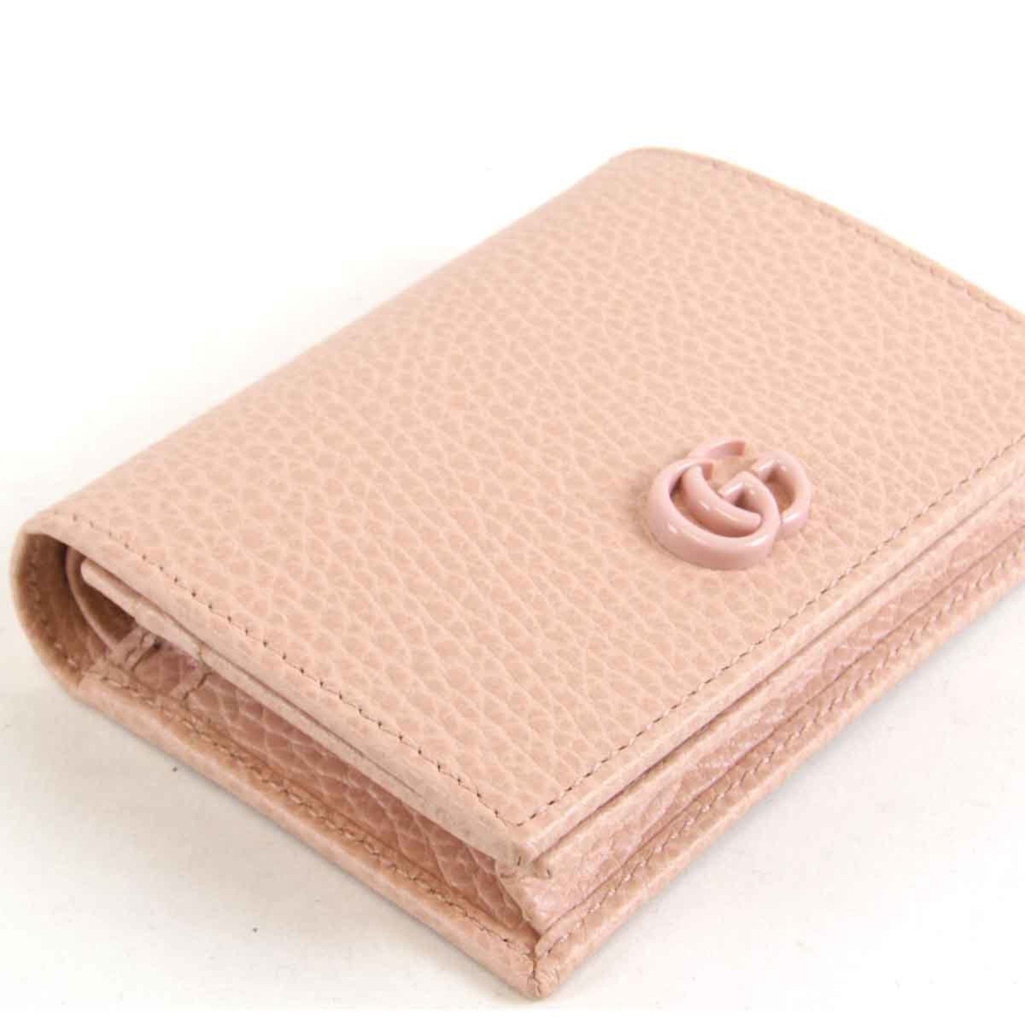 GUCCI 456126 203887 Bi-fold wallet Leather Pink Women's