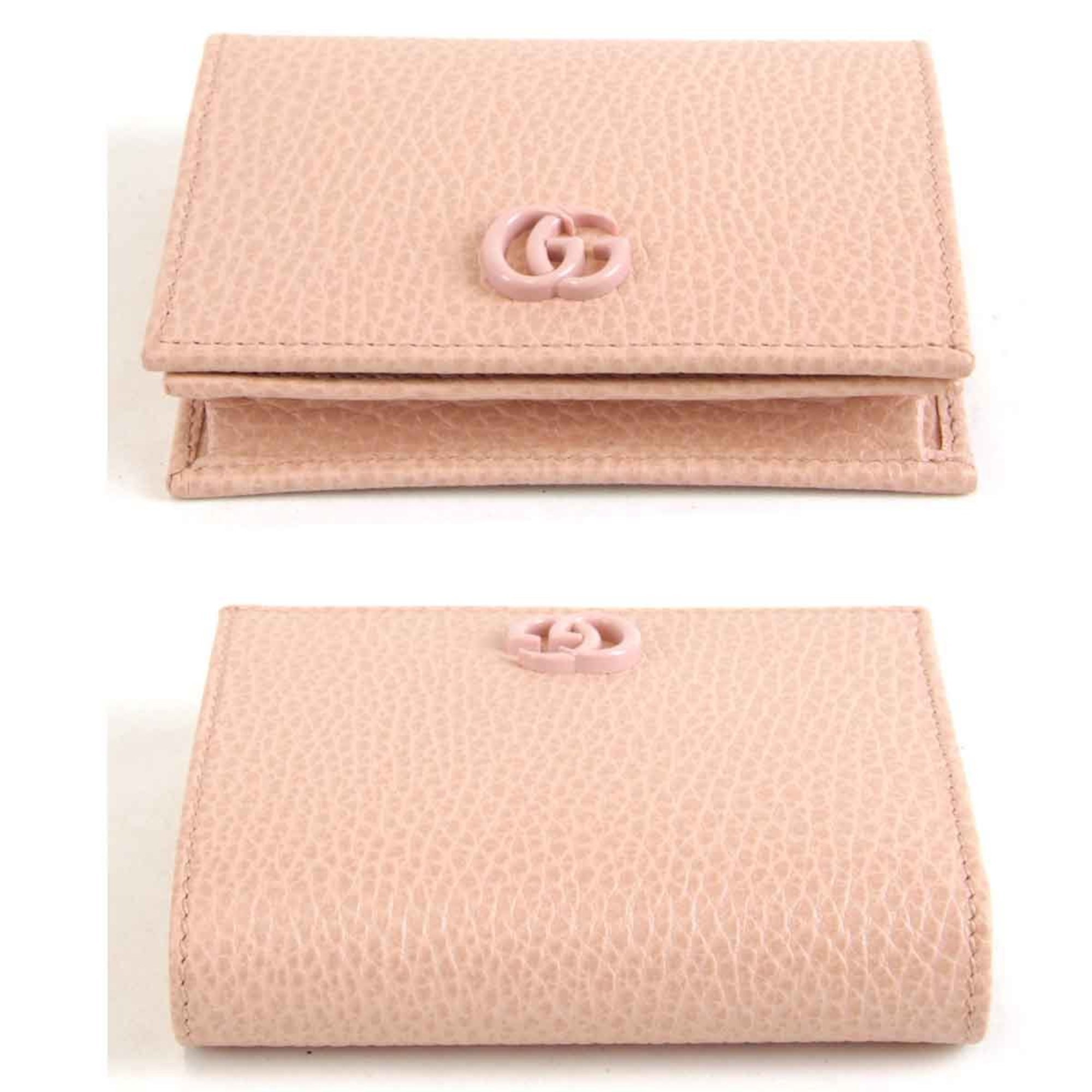 GUCCI 456126 203887 Bi-fold wallet Leather Pink Women's