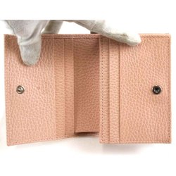 GUCCI 456126 203887 Bi-fold wallet Leather Pink Women's