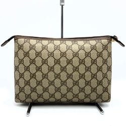 GUCCI 014 115 Clutch Bag Old Gucci GG Supreme Canvas/Leather Brown Women's