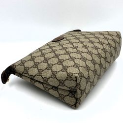 GUCCI 014 115 Clutch Bag Old Gucci GG Supreme Canvas/Leather Brown Women's