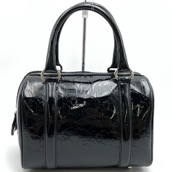 Christian Dior Dior 07-BO-0078 Boston Bag Handbag Trotter Black Patent Leather Women's