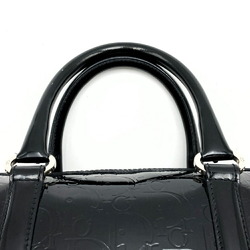 Christian Dior Dior 07-BO-0078 Boston Bag Handbag Trotter Black Patent Leather Women's